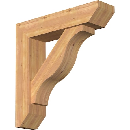 Funston Slat Smooth Bracket W/ Offset Brace, Western Red Cedar, 7 1/2W X 32D X 32H